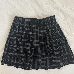 Pleated Checkered Skirt